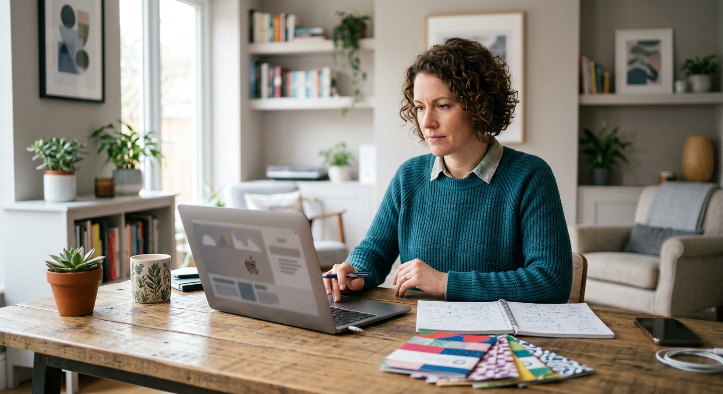 Small business owner confidently handling their own marketing