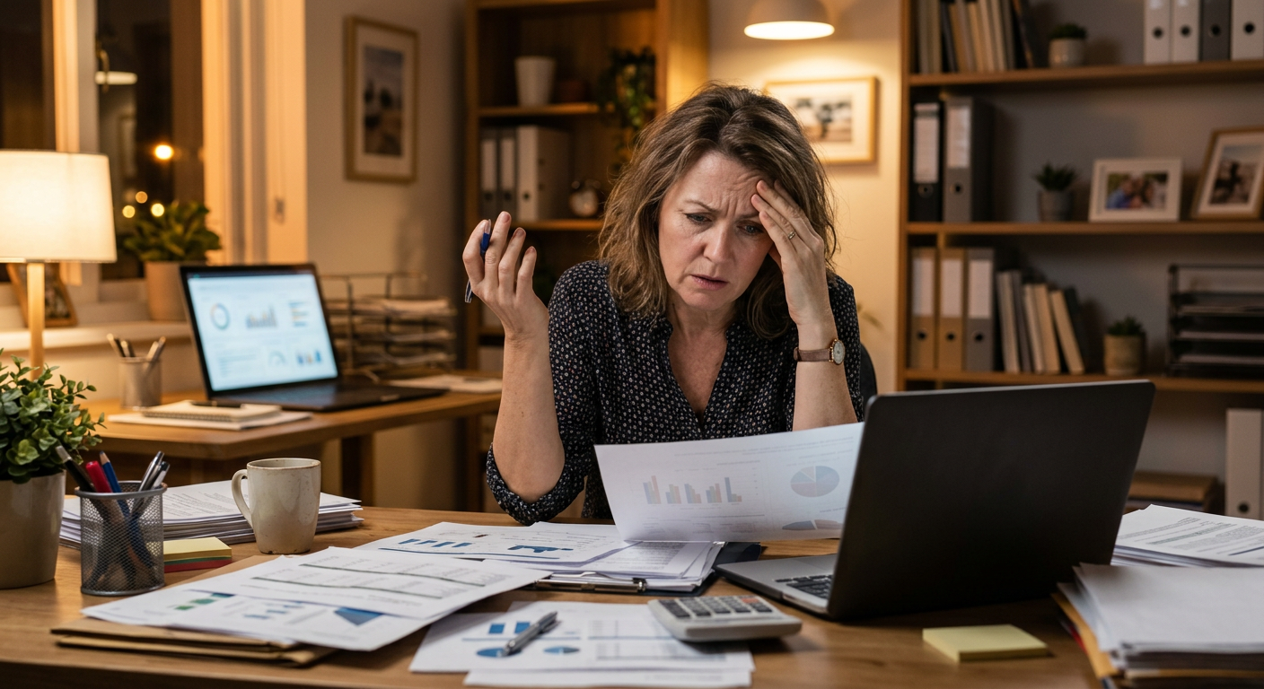 Frustrated small business owner reviewing poor marketing results from their agency