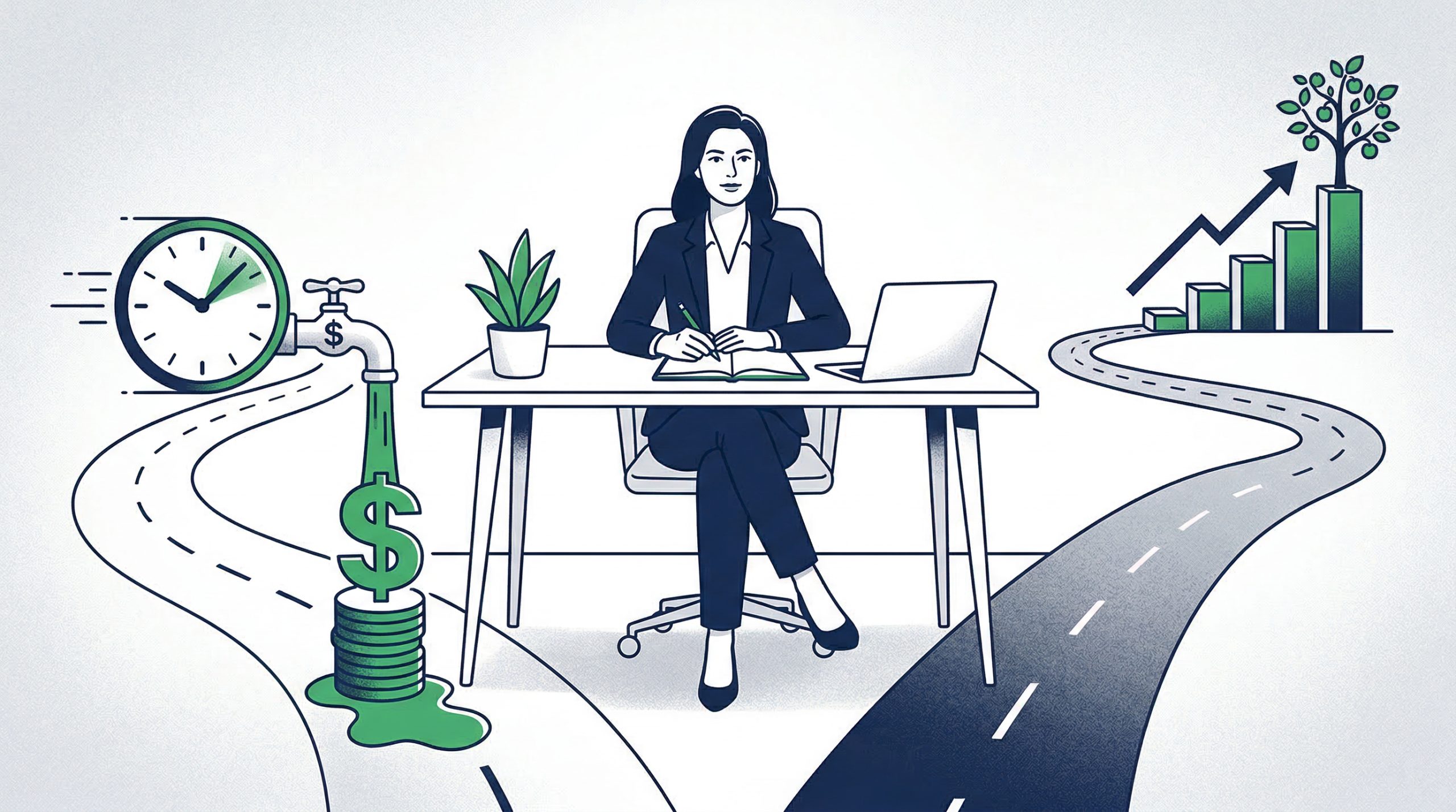 Business owner weighing the fast results of ads versus the compounding growth of SEO