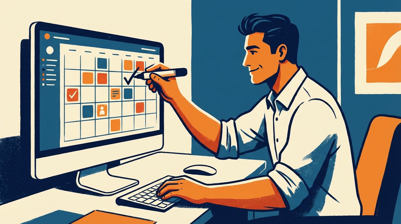 Business owner executing a consistent social media plan