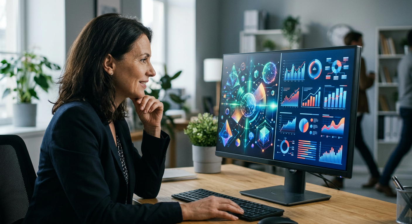 Business owner comparing AI marketing tools to traditional agency work