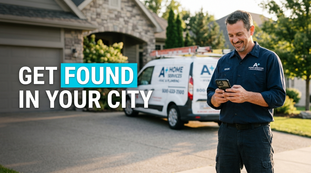 Local contractor checking his phone after booking a job from a search for SEO for contractors