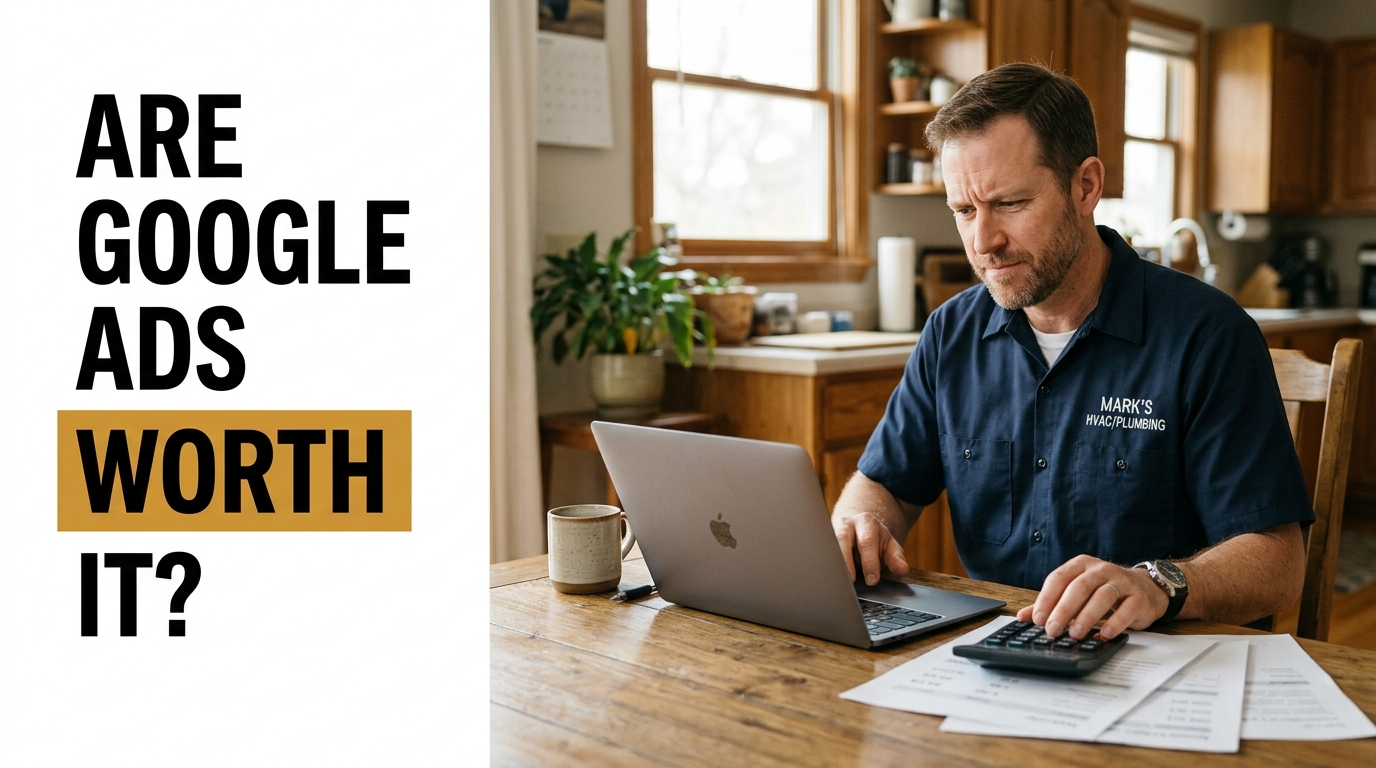 Small business owner calculating whether Google Ads are worth it for his business