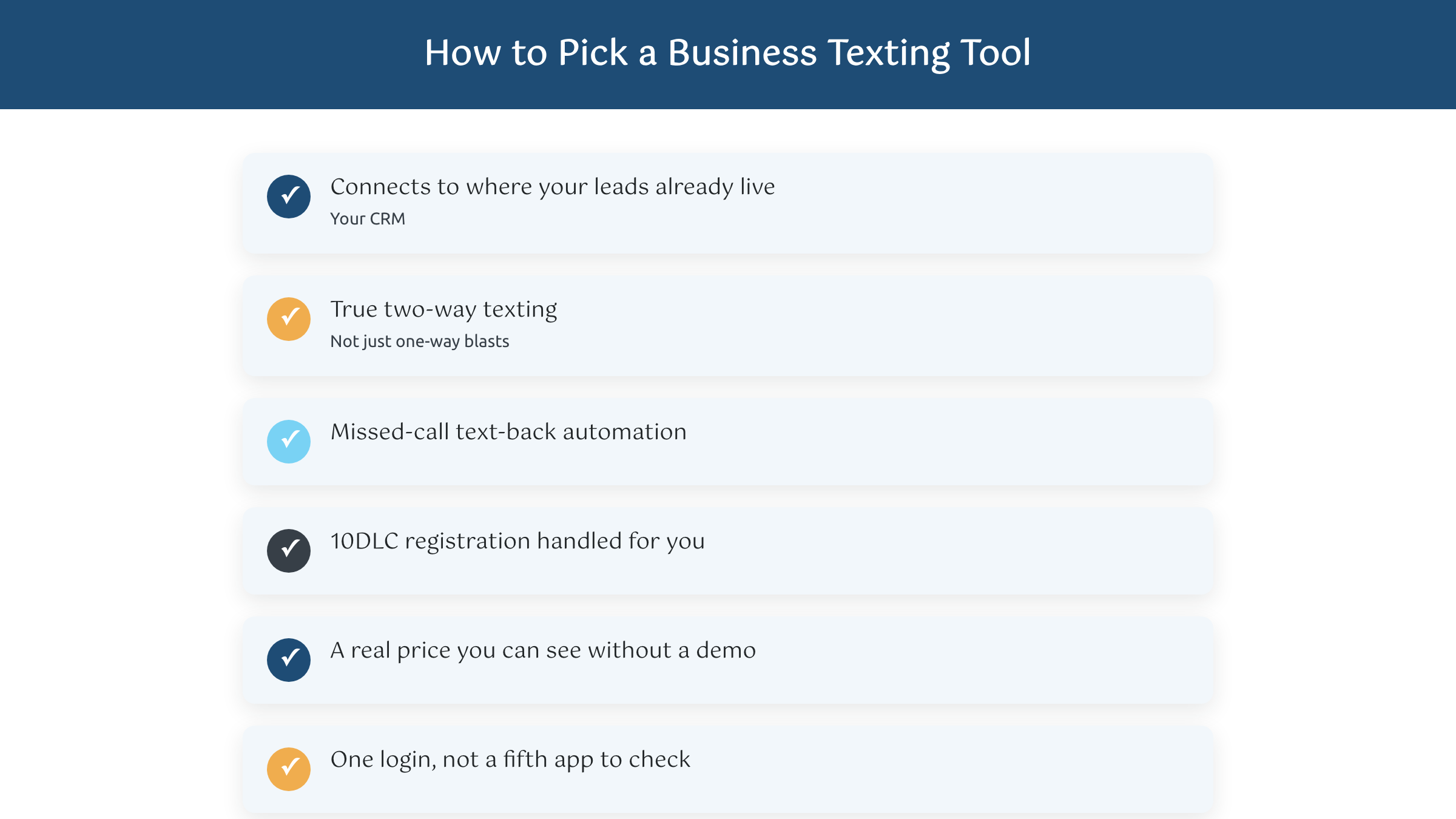 Checklist for choosing the best text messaging service for a small business